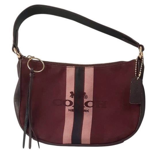 Coach Handbags - COACH Sutton Horse and CarriageJacquard & Leather Crossbody-OxbloodMulti color